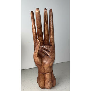 Handmade Handcrafted Balinese Wooden Bali Hand Ring Holder Statue 8” Figurine